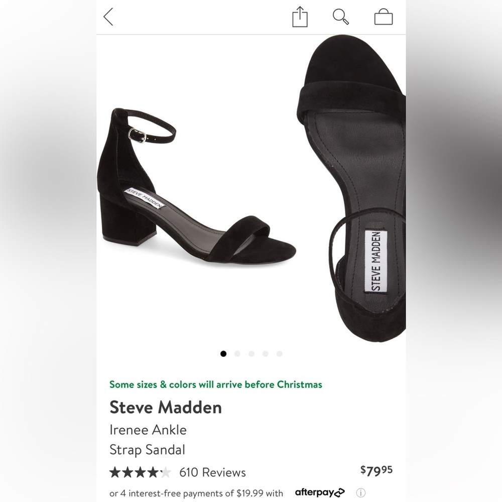 Steve Madden Irene Strap Sandal in Black Suede